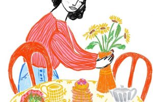 Una mujer preparando la mesa / Blasina Rocher